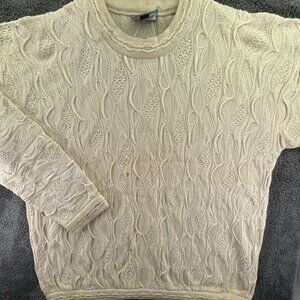 COOGI Basics Australia Sweater XL Ivory Pullover Knit Men Cotton Designer **